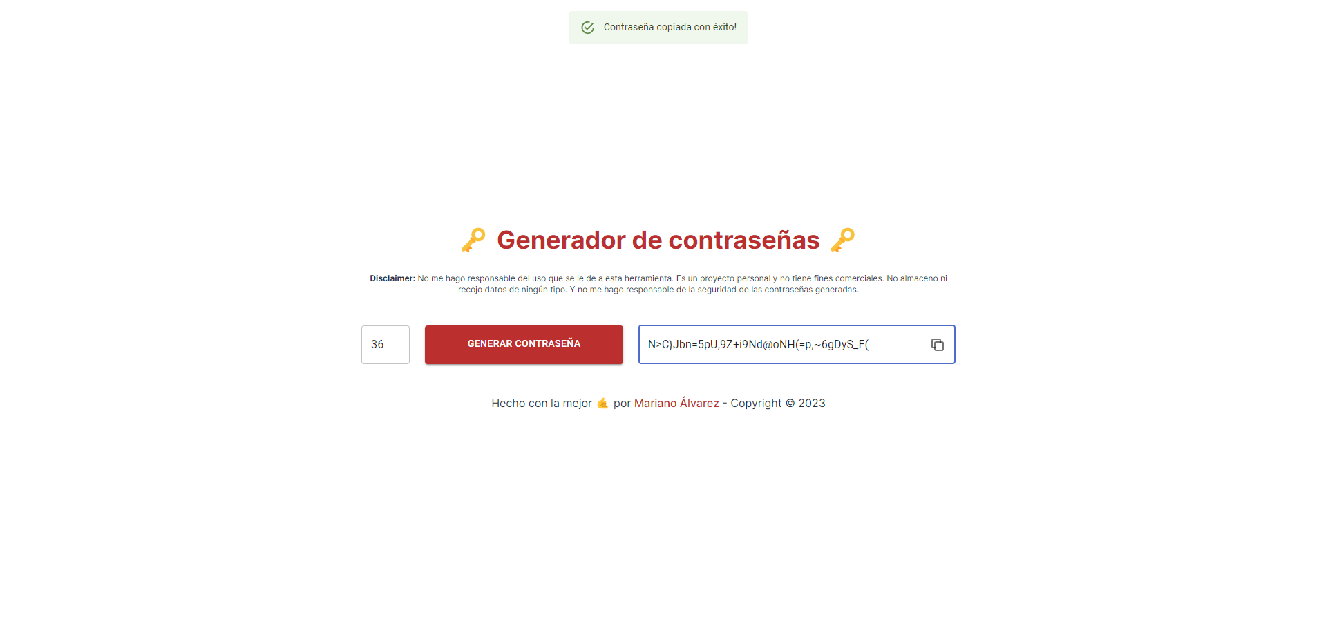 Generador de contraseñas