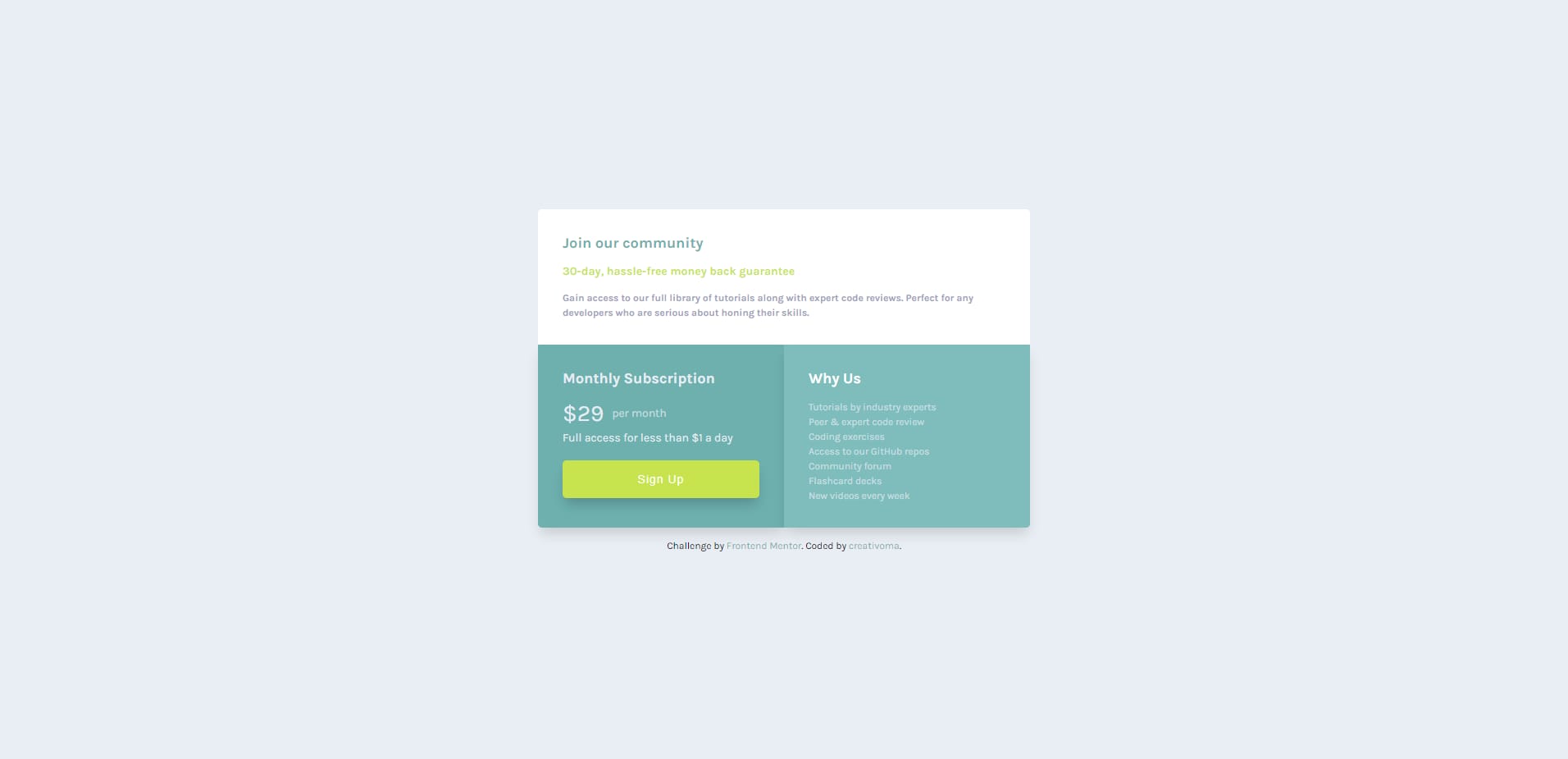 Single price grid component